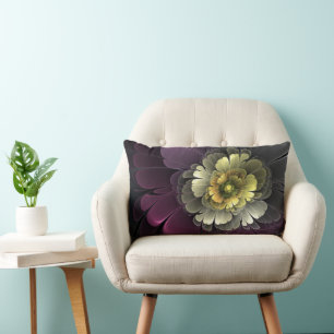 Abstracte moderne purper khaki grijze fractale blo kussen