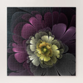 Abstracte Moderne Purper Khaki Grijze Fractale Blo Legpuzzel (Horizontaal)