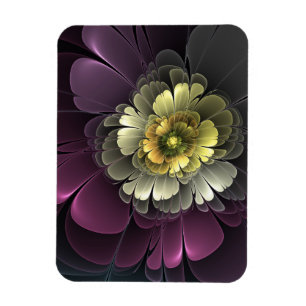 Abstracte moderne purper khaki grijze fractale blo magneet