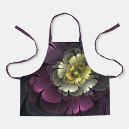 Abstracte moderne purper khaki grijze fractale blo schort