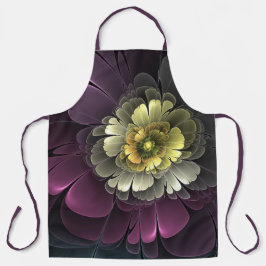 Abstracte moderne purper khaki grijze fractale blo schort