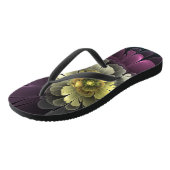 Abstracte moderne purper khaki grijze fractale blo teenslippers (Schuin)