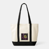Abstracte moderne purper khaki grijze fractale blo tote bag (Achterkant)
