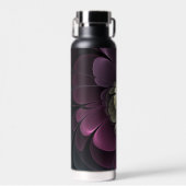 Abstracte moderne purper khaki grijze fractale blo waterfles (Voorkant)