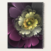 Abstracte moderne purperen khaki grijze fractale b planner (Achterkant)