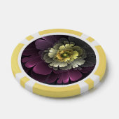 Abstracte moderne purperen khaki grijze fractale b poker chips (Enkel)
