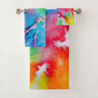 Abstracte moderne regenboogWaterverf Batik Tie Dye Bad Handdoek