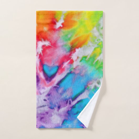 Abstracte moderne regenboogWaterverf Batik Tie Dye Bad Handdoek (Handdoek)