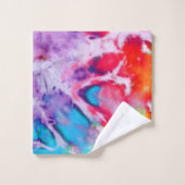 Abstracte moderne regenboogWaterverf Batik Tie Dye Bad Handdoek (Wasdoekje)