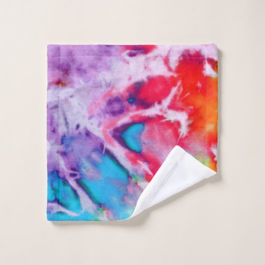 Abstracte moderne regenboogWaterverf Batik Tie Dye Bad Handdoek (Wasdoekje)