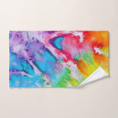 Abstracte moderne regenboogWaterverf Batik Tie Dye Bad Handdoek (Handdoek)
