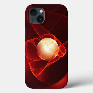 Abstracte moderne rode crème fantasie fractale kun iPhone 13 hoesje