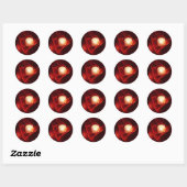 Abstracte moderne rode crème fantasie fractale kun ronde sticker (Vel)