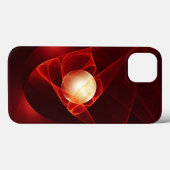 Abstracte moderne rode crème fantasy fractal kunst Case-Mate iPhone case (Achterkant (horizontaal))