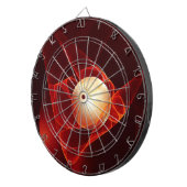 Abstracte moderne rode crème fantasy fractal kunst dartbord (Voorkant Rechts)
