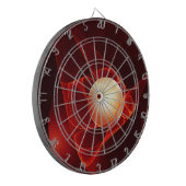 Abstracte moderne rode crème fantasy fractal kunst dartbord (Voorkant Links)