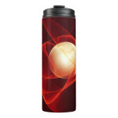 Abstracte moderne rode crème fantasy fractal kunst thermosbeker (Voorkant)