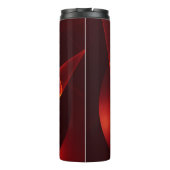 Abstracte moderne rode crème fantasy fractal kunst thermosbeker (Achterkant)