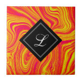 Abstracte moderne rode gele vloeibare marmer tegeltje (Voorkant)