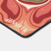 Abstracte Moderne Rode Groene Kleurrijke Boho Naam Bureaumat (Hoek)