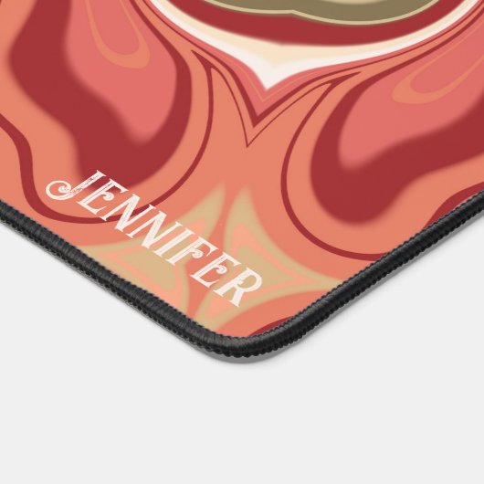 Abstracte Moderne Rode Groene Kleurrijke Boho Naam Bureaumat (Hoek)