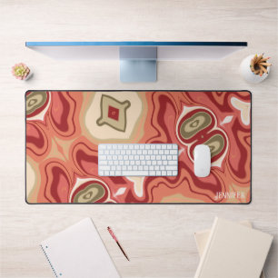 Abstracte Moderne Rode Groene Kleurrijke Boho Naam Bureaumat