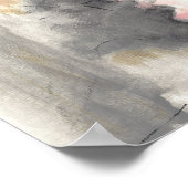 Abstracte, moderne roze, gouden verfkunst afdrukke poster (Hoek)