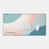 Abstracte Moderne Roze Mint Collectie Bureaumat (Keyboard & Muis)