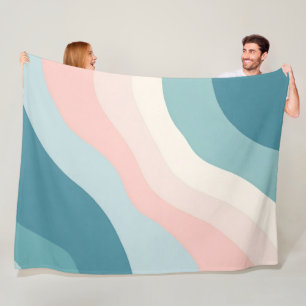 Abstracte Moderne Roze Mint Collectie Fleece Deken