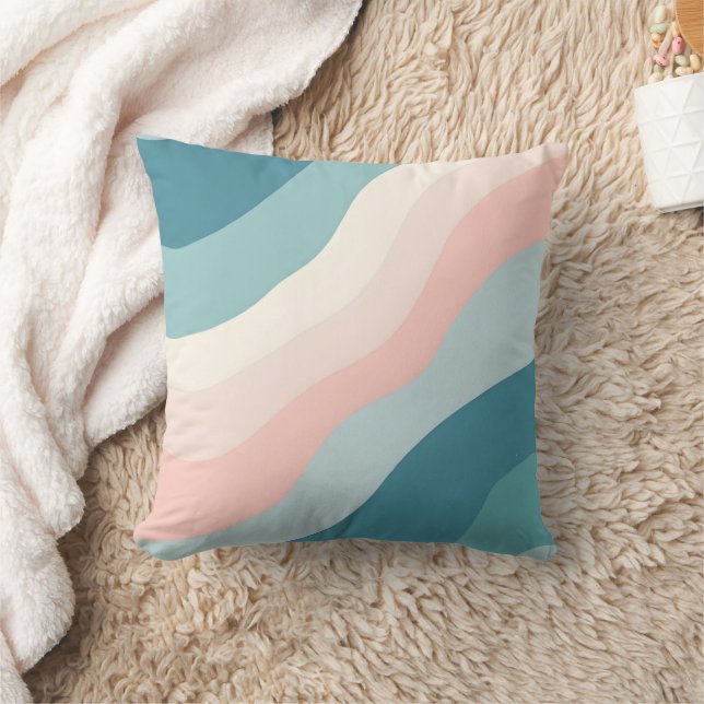 Abstracte Moderne Roze Mint Collectie Kussen (Deken)