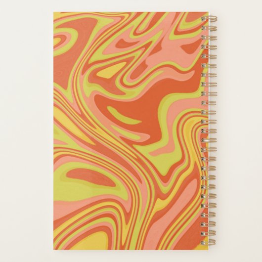 Abstracte moderne roze rode marmer Yarly Planner (Achterkant)