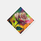 Abstracte moderne roze rozen bruiloft servet (Hoek)
