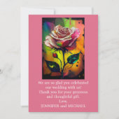 Abstracte moderne roze rozen dank je wel kaart (Voorkant)