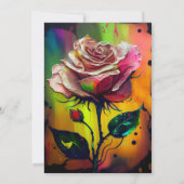 Abstracte moderne roze rozen dank je wel kaart (Achterkant)