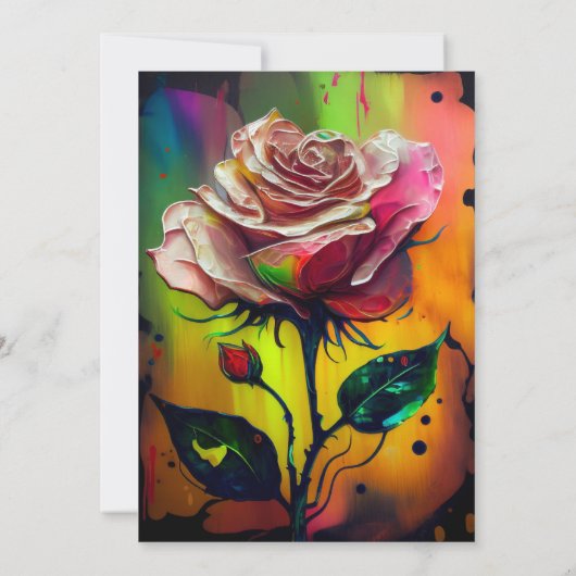 Abstracte moderne roze rozen dank je wel kaart (Achterkant)