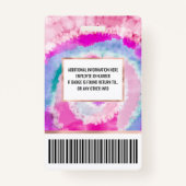 Abstracte moderne, roze witte tinkleurstof badge (Achterkant)