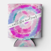 Abstracte moderne, roze witte tinkleurstof blikjeskoeler (Voorkant)