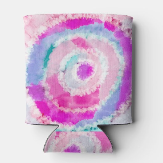 Abstracte moderne, roze witte tinkleurstof blikjeskoeler (Achterkant)