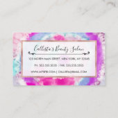 Abstracte moderne, roze witte tinkleurstof klantenkaartje (Achterkant)