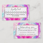 Abstracte moderne, roze witte tinkleurstof klantenkaartje (Voorkant / Achterkant)