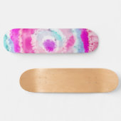 Abstracte moderne, roze witte tinkleurstof persoonlijk skateboard (Horizontaal)