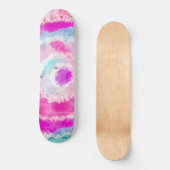 Abstracte moderne, roze witte tinkleurstof persoonlijk skateboard (Voorkant)