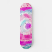 Abstracte moderne, roze witte tinkleurstof persoonlijk skateboard (Voorkant)