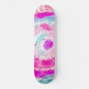 Abstracte moderne, roze witte tinkleurstof persoonlijk skateboard