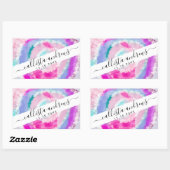 Abstracte moderne, roze witte tinkleurstof rechthoekige sticker (Vel)