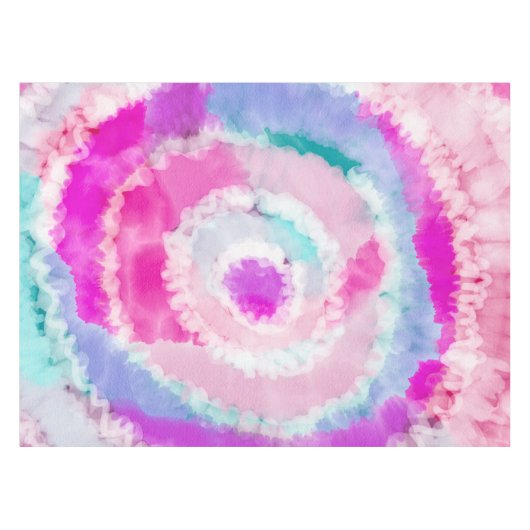 Abstracte moderne, roze witte tinkleurstof tafelkleed (Voorkant (Horizontaal))