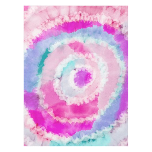 Abstracte moderne, roze witte tinkleurstof tafelkleed (Voorkant)