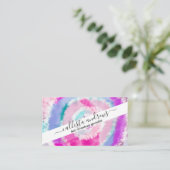 Abstracte moderne, roze witte tinkleurstof visitekaartje (Staand voorkant)