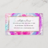 Abstracte moderne, roze witte tinkleurstof visitekaartje (Achterkant)