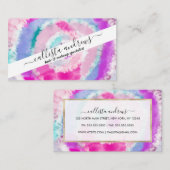 Abstracte moderne, roze witte tinkleurstof visitekaartje (Voorkant / Achterkant)